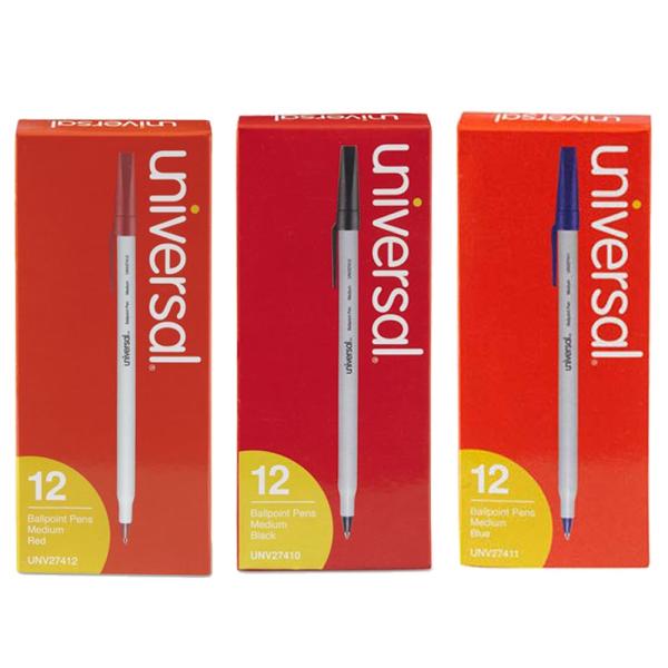 Universal(ユニバーサル)Universal ボールペン 12本入【メール便可】 ブラック、ブルー、レッド UNV2741