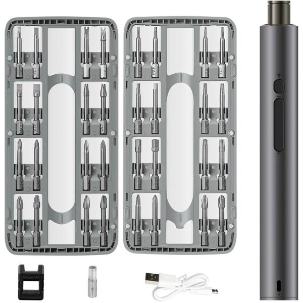 電動精密ドライバーセット 小型 精密 正逆転 手動と自動 30種類の
