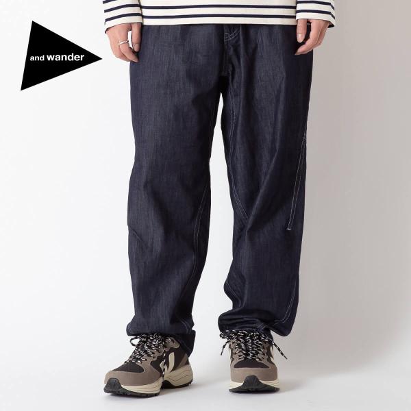 and wander（アンドワンダー） ドライイージーデニムワイドパンツ