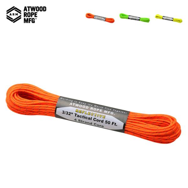 ■ブランド名：Atwood Rope■商品名：タクティカルコードリフレクティブ■商品型番：―■カラー：リフレクティブオレンジ【44015】、リフレクティブグリーン【44016】、リフレクティブイエロー【44017】■サイズ：太さ2.4mmx...