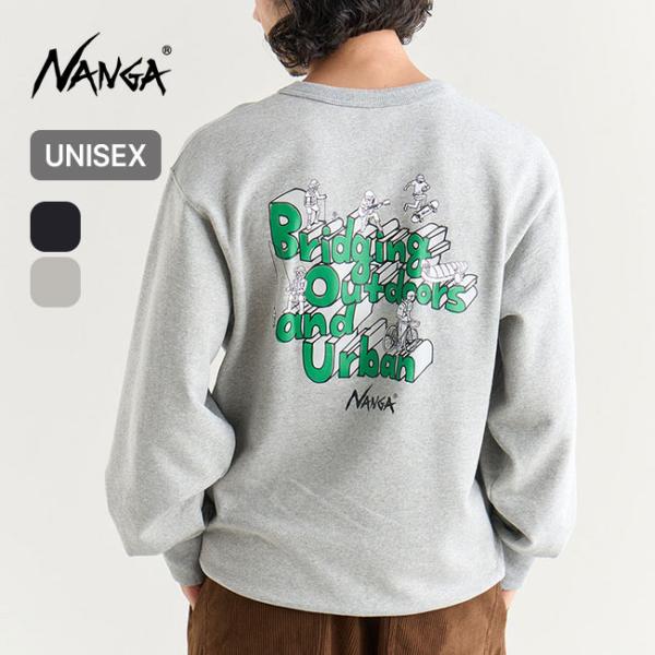 スウェットの背中で語る、外遊びのモットー■ブランド名：NANGA ■商品名：エコハイブリッドスウェット／ボウ2 ■商品型番：N2530-1K067Z ■カラー：P.ブラック,L.グレー ■サイズ：M,L,XL ■素材：Ferre Yarn(...