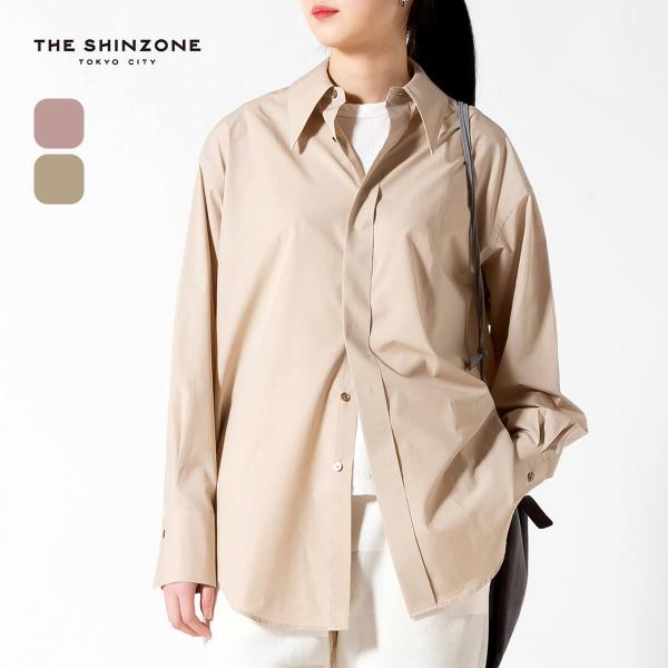 シンゾーン 長袖シャツ カラーシャツ トップス コットン100% レディース 34サイズ ベージュ系 THE SHINZONE THE SHINZONE ザ シンゾーン ポインテッドカラーシャツ