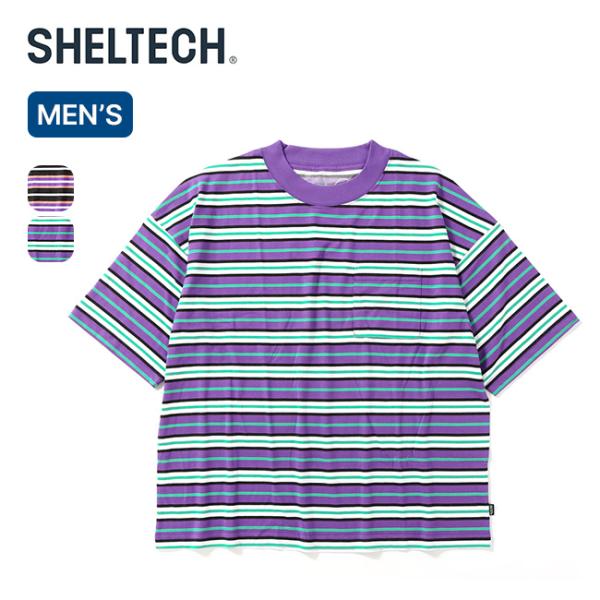 SHELTECH シェルテック ワイドボーダーT メンズ SHL23SS004 半袖 ポケットTシャツ