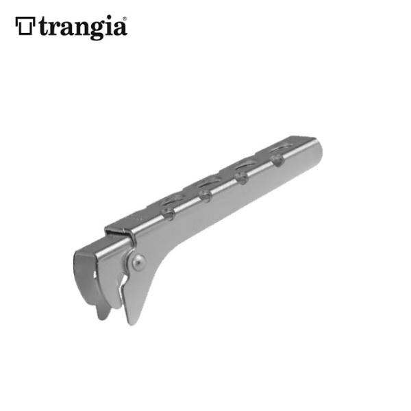 厚さが1mm位のソースパン (ナベ) や皿をつかむことができるハンドルです。■ブランド名：trangia■商品名：アルミハンドル■商品型番：TR-TH-25■サイズ：13cm■素材：アルミ製(無垢）■重量：50gトランギア アルミハンドル ...