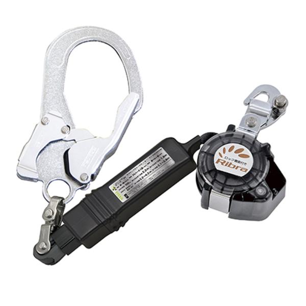 胴ベルト、フルハーネスにも使える脱着式の巻取式ランヤードです。高所作業時の墜落防止。低床作業時でも安心のロック機能付き、墜落の場合にはストラップの繰り出しを瞬時に停止するので、落下距離を最短にすることができます。D環へ連結する金具には2重の...