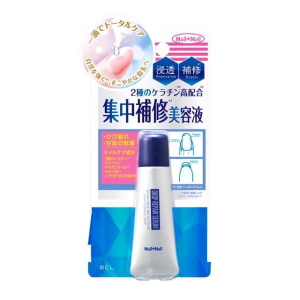 爪の表面も裏側も、一滴で指先をトータルケア！2種のケラチンを高配合！集中補修美容液。