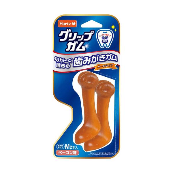グリップガムはベーコン味のながーく噛める歯磨きガム。●愛犬が持ちやすく噛みやすい"イージーグリップ構造"で、長く噛んでしっかり歯磨き。●とうもろこし素材のおやつにベーコン味がついているから、噛むたびおいしさあふれ出ておいしさがとまらない。●...