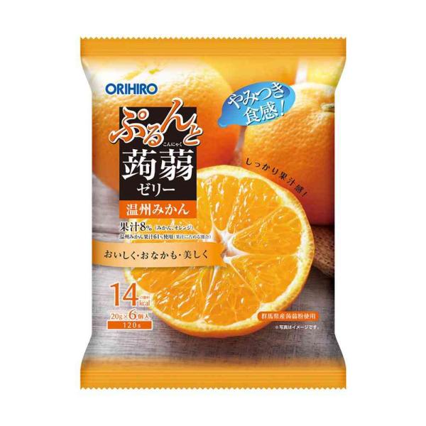 果汁（みかん、オレンジ）8％（果汁に占める割合として温州みかん果汁を61％使用）。果汁感たっぷりの美味しく手軽なプチサイズの蒟蒻ゼリーです。吸い込み防止形態で、どなたでもお手軽にお召し上がりいただけます。小腹がすいた時の手軽なおやつとしてお...