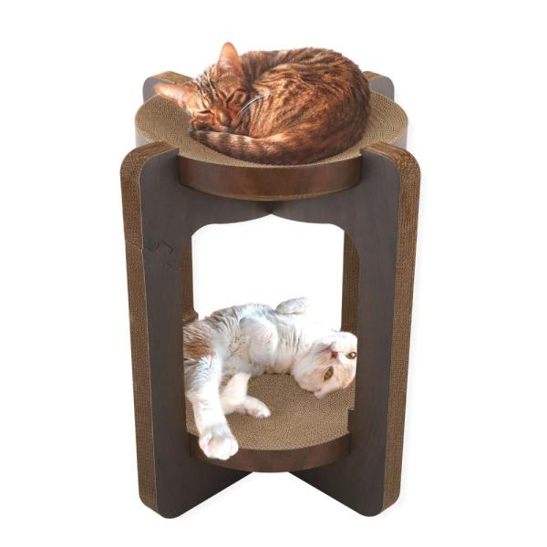 やわらかな猫のカラダにぴたりとフィットするすり鉢構造のつめとぎバリバリベッドが、2段タワーになりました！■幅52cm×高さ58cmのつめとぎタワー■つめとぎベッドは交換可能！■つめとぎベッドはロック機能付きでしっかり支えます■1台まるまるつ...