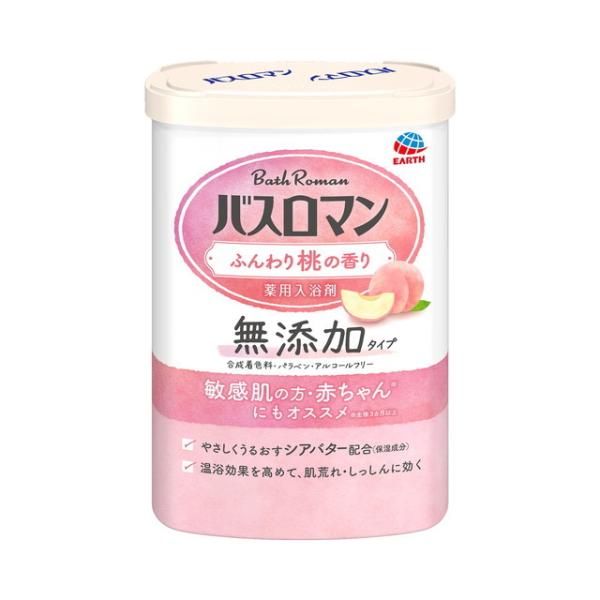 【医薬部外品】アース製薬 バスロマン 無添加タイプ ふんわり桃の香り 600g