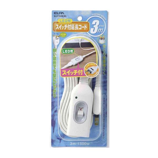 ●180°スイングプラグ●耐トラッキングカバー●スイッチを「入」にするとLEDが点灯しますので、一目で使用状況が確認できます。●よじれにくいだ円形状コード■定格 125V 15A■最大定格電力：1500Wまで■口数：1個口■コード長さ：3m