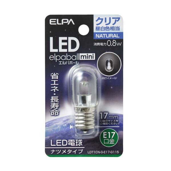 ●光源にはLEDを使用していますので、消費電力が少ない省エネタイプです。■交流電源：100V 50／60Hz共用■口金：E17■サイズ：全長48X外径20（mm）■質量：11g■定格入力電流：0.01A■定格消費電力：0.8W■設計寿命：3...