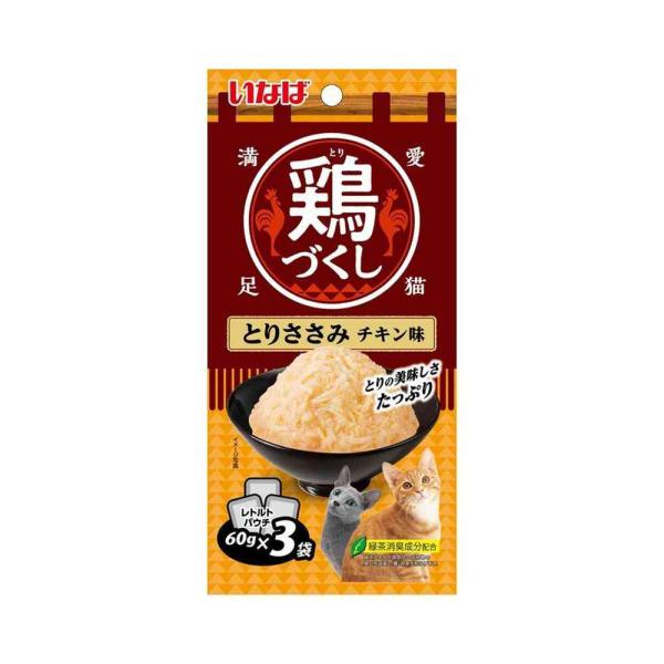 いなばペットフード 鶏づくし パウチ とりささみ チキン味 60g×3袋   【6個セット】