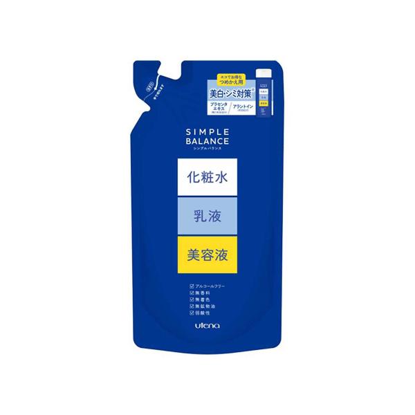 「シンプルバランス美白ローション」のエコでお得なつめかえ用。医薬部外品。オールインワン、美白、ホワイトニング、プラセンタ、ソバカス、化粧水、クリーム、美容液、シミ、日本製、時短、10秒