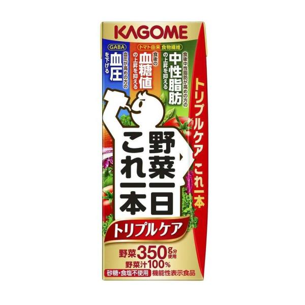 食後の血糖値が気になる方、食後の血中中性脂肪、血圧が高めの方におすすめです。野菜一日これ一本トリプルケアは機能性表示食品です。本品にはトマト由来食物繊維とGABAが含まれます。トマト由来食物繊維には、食後の血糖値上昇を抑える機能、食後の血中...