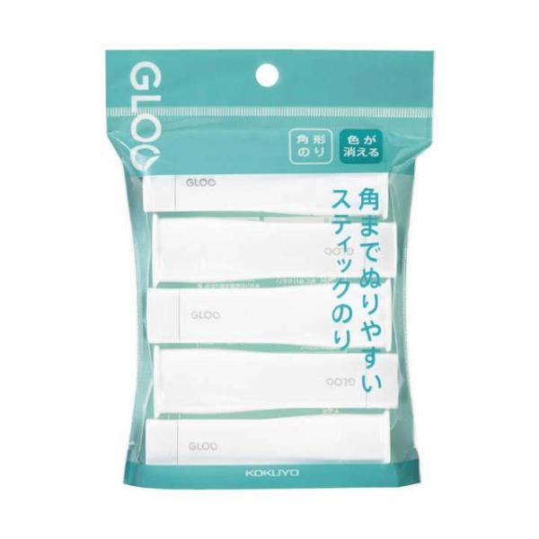 他サイト： コクヨ グルー スティックのり 色が消える 5本パックの商品画像