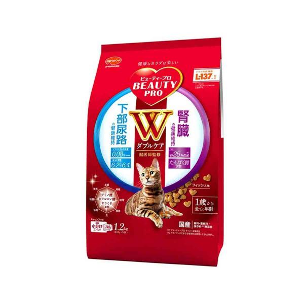 他サイト： 日本ペットフード ビューティープロ キャット Wケア 下部尿路・腎臓の健康維持 240g×5パックの商品画像