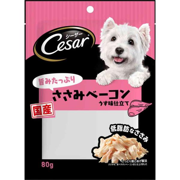 他サイト： マースジャパンリミテッド シーザースナック 旨みたっぷりささみベーコン 80gの商品画像
