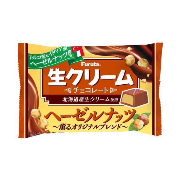 北海道産の生クリームを使用した、口どけの良いチョコレートです。「トルコ産」と希少価値の高い「イタリア産」のヘーゼルナッツクリームを組み合わせました。