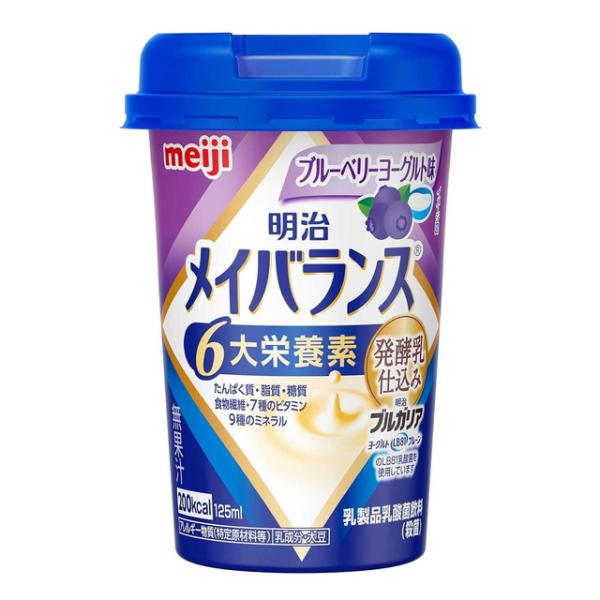 ●少量高エネルギー設計（１本　２００ｋｃａｌ／１２５ｍｌ　）●６大栄養素（たんぱく質・脂質・糖質・食物繊維・７種のビタミン・９種のミネラル）が摂取できる。　●乳酸菌で発酵させた発酵乳を配合したシリーズ。（明治ブルガリアヨーグルトＬＢ８１プレ...