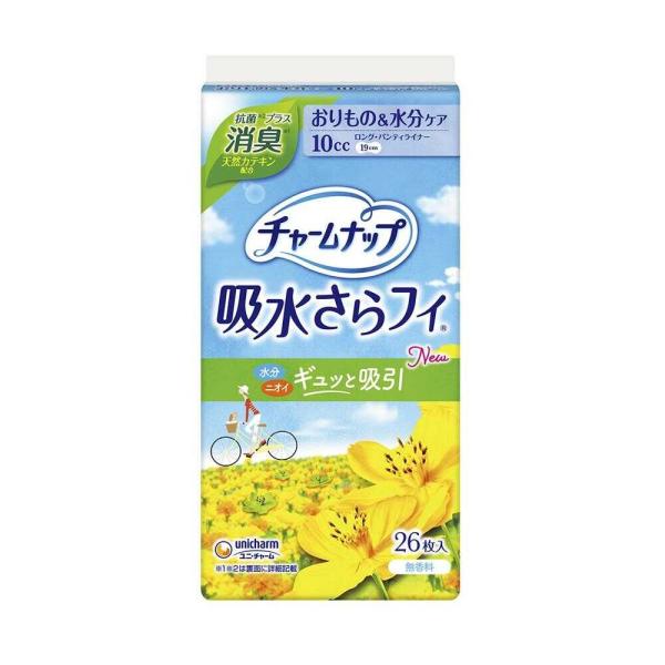 他サイト： チャームナップ 吸水さらフィ パンティライナーロング（10cc） 消臭タイプ 26枚の商品画像