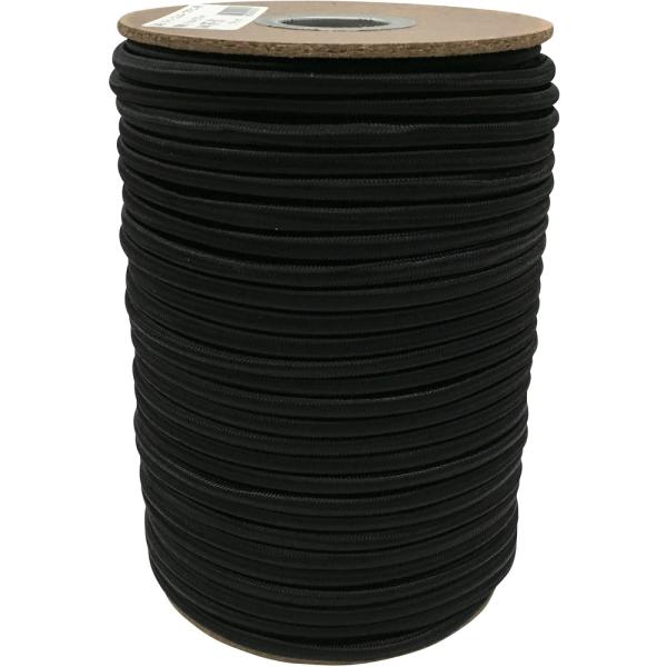 ●周囲を糸で被覆している丸ゴムロープで伸縮性があります。●色：ブラック●長さ（ｍ）：５０●標準幅（ｍｍ）：６　質量1550g