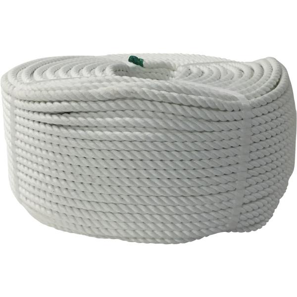 ●酸・アルカリ・海水などに強く、耐候性に優れ摩擦にも非常に強く、強度に優れたロープです。●色：白●線径（ｍｍ）：９●長さ（ｍ）：２００●包装形態：バンド掛巻　質量9.7kg