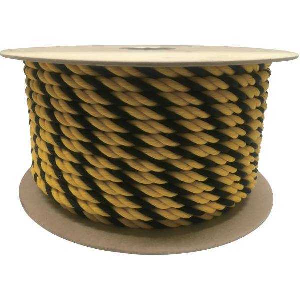 ●立入禁止箇所の表示や区画整理等で目立つトラ模様です。●色：黄／黒●線径（ｍｍ）：１６●長さ（ｍ）：１００●包装形態：ドラム巻　質量13.35kg