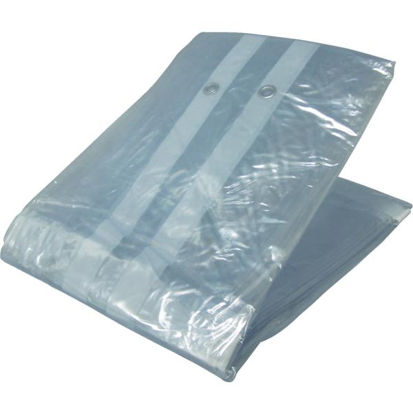 ●透明度が高く耐久力があります。●色：透明●幅（ｍ）：１．８●長さ（ｍ）：３．６●厚さ（ｍｍ）：０．１●ハトメ数（個）：２４●ハトメピッチ（ｃｍ）：４５●耐久期間：約２年●引張強度：縦４５９Ｎ／３ｃｍ、横３６４Ｎ／３ｃｍ　質量1.55kg