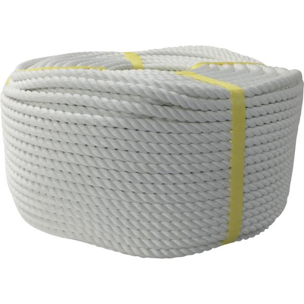 ●酸・アルカリ・海水などに強く、耐候性に優れ摩擦にも非常に強く、強度に優れたロープです。●色：白●線径（ｍｍ）：１０●長さ（ｍ）：２００●包装形態：バンド掛巻　質量10.4kg