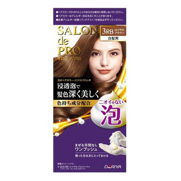 b.rise ダークブラウン 白髪染め 3本セット サロンドプロ 【医薬部外品】ダリヤ 泡のヘアカラー・エクストラリッチ