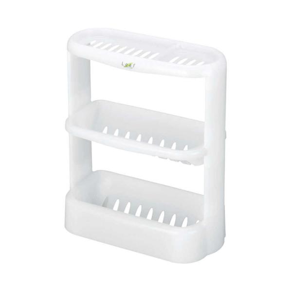 ボトルタイプのシャンプー類もしっかり収納できる、省スペースタイプのバスラック。