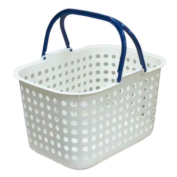 丸穴のランドリーバスケット・かわいいドットタイプのメッシュ仕様だから通気性抜群です。・頑丈なハンドル付。・持ち運びに便利です。