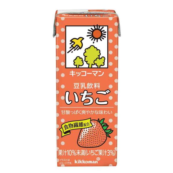 甘酸っぱく爽やかないちご味の豆乳飲料です。
