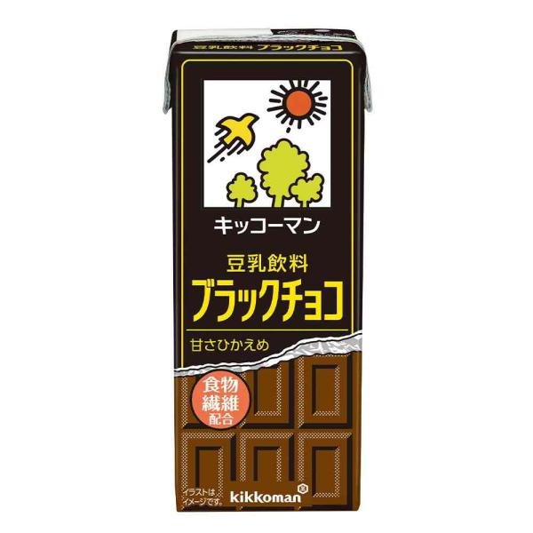 人気の高まるブラックチョコの味わいで、甘さ控えめ、大人の味わいの豆乳飲料です。