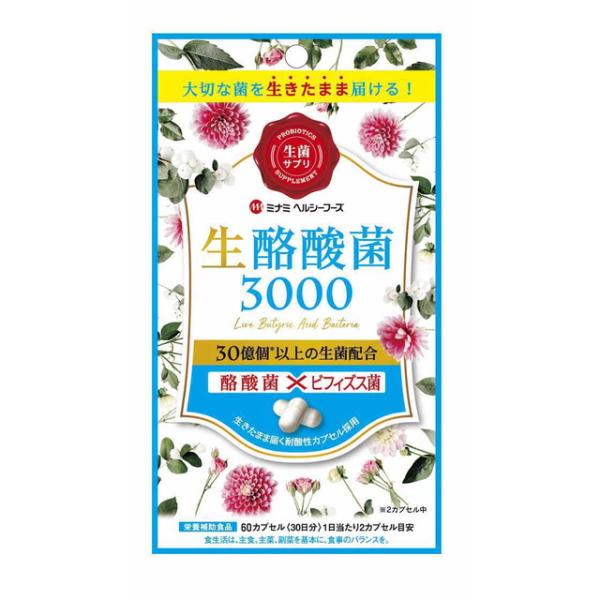 ◇ミナミヘルシーフーズ 生酪酸菌3000 60カプセル : サンドラッグe