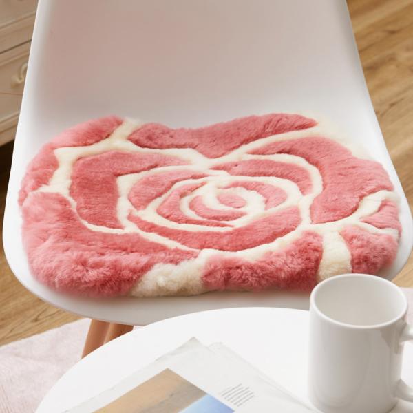 M-2000 ムートンクッション 40x38cm ローズ メーカー直送 ▽返品