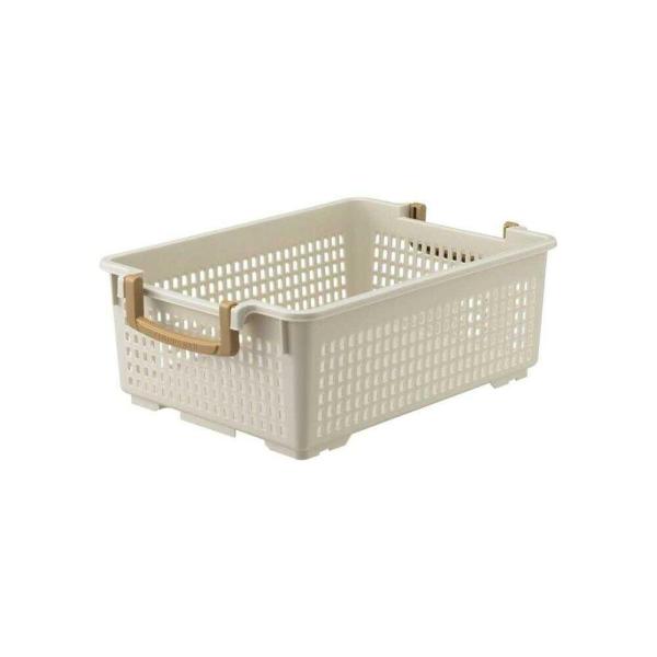 衣類やおもちゃ、いろいろなものの収納に積み重ねできるバスケット。Yシャツが約4枚収納できます。