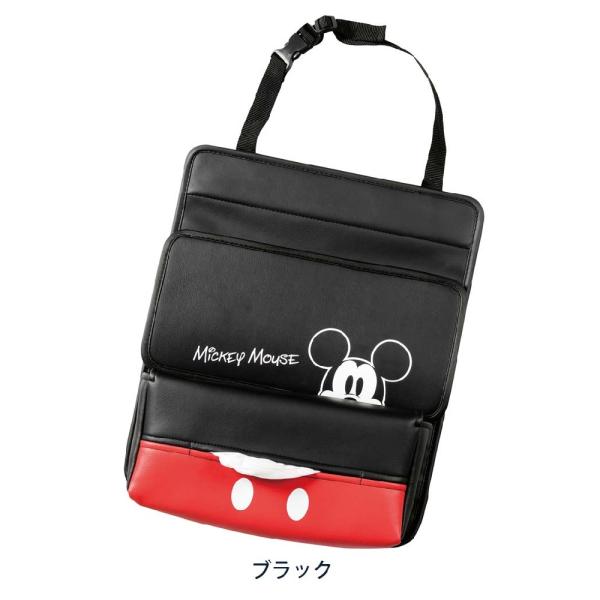 ひょっこり顔を出すミッキーのアートがかわいいシートバックポケット上部のポケットにはB5サイズの雑誌やノート、10インチまでのタブレット、お菓子など、下段には箱厚6cmまでのボックスティッシュが入ります。取付の際はベルト部をヘッドレストにかけ...