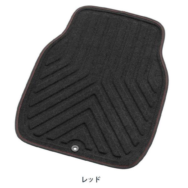 汚れ防止やフロアの保護にベーシックなデザインの前席用マット表地には抗菌防臭加工を施したカーペット素材を使用。落ち着いたカラーリングとデザインは車内の雰囲気にピッタリ。裏面はすべりにくい特殊素材でノンスリップ加工しました。汎用タイプなので幅広...