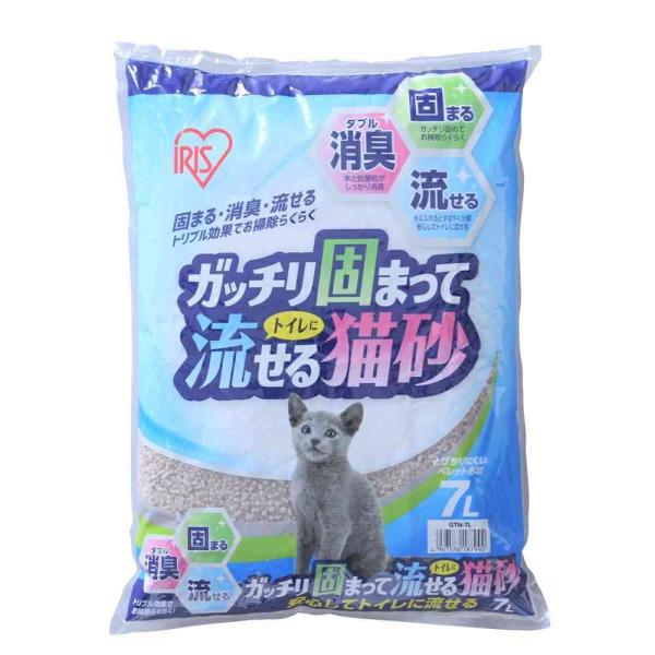 固まる・消臭・トイレに流せる、3つの効果に特化した猫砂です。木材を原料とした再生品で環境に優しい商品です。おしっこがかかった部分だけがっちり固まり、ムダなく経済的です。水に入れると素早く分解されるので安心してトイレに流せます。また、燃えるゴ...