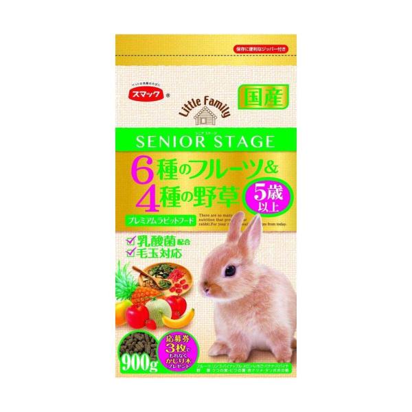 ライフステージに必要な栄養素を配合＆6種のフルーツを4種の野草で嗜好性にもこだわりました。5歳位を過ぎたウサギの栄養バランスを考え、アメリカNRC飼養基準に基づき配合設計した高齢期用のプレミアムフードです。イネ科のチモシー牧草を主原料とした...