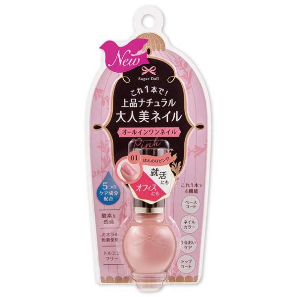 ベースコート・ネイルカラー・うるおいケア・トップコートの1本4機能のオールインワンネイル。気になる凹凸・縦ジワを補整し、ほんのり血色感とぷるんとしたツヤで、上品なナチュラルネイルに仕上げます。■カミツレエキス・オーガニックオリーブオイル・シ...