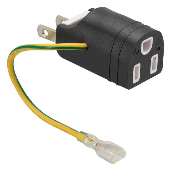 他サイト： オーム電機 接地アダプターフリープラグ 変換用 アース端子カバー付き HS-TM1EFP3-Kの商品画像