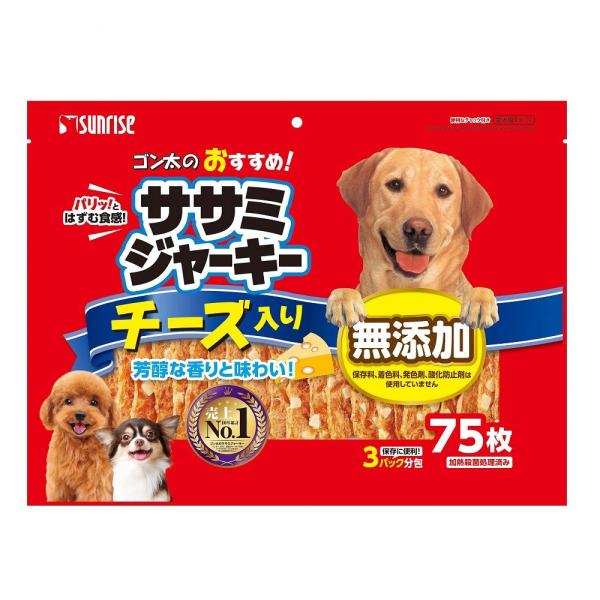 保存料着色料発色剤酸化防止剤を使わず、チーズの芳醇な香りが味わえる嗜好性の高いスナックです。鶏肉の中でも特に高たん白質で低脂肪な鶏ササミに風味豊かなチーズを配合しました。ハードタイプで食べ応えがあるのでワンちゃんも大満足！