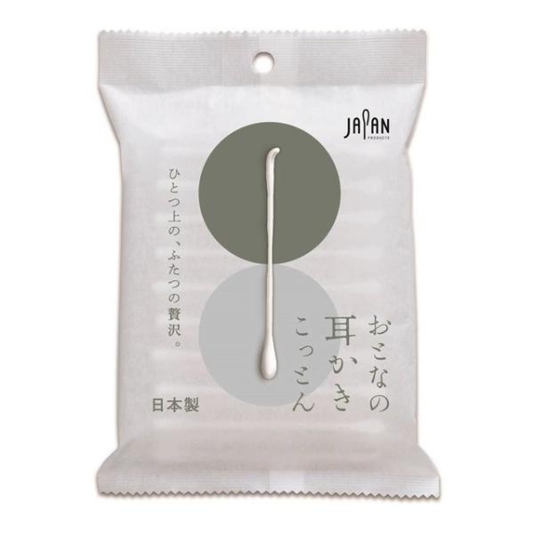 耳かき形状に綿球を曲げてます。コットンだから耳にやさしい。綿棒 みみかき ＪＡＰＡＮ ＰＲＯＤＵＣＴＳ 綿棒 みみかき