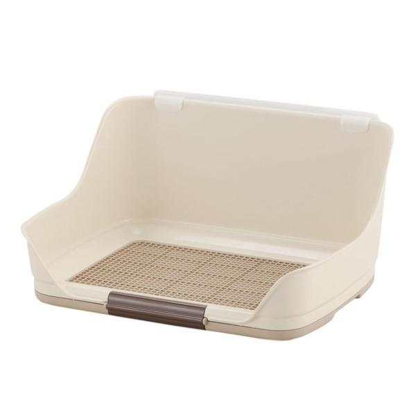 ・高いカベがあるから、元気な男の子のオシッコの飛び散りも安心！シーツ止めクリップ付きで壁側にもシーツがセットできます。・メッシュが付いているからペットシーツへのイタズラも安心！片側のロック解除でペットシーツの交換が簡単！メッシュは取り外し可...