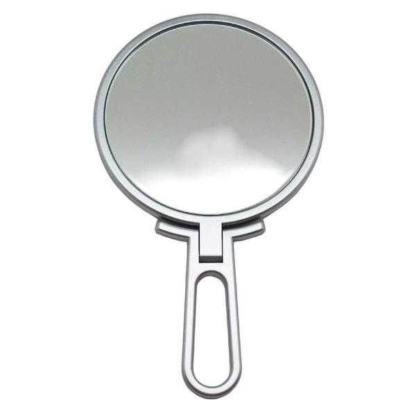 卓上鏡＆手鏡として使える２WAY機能鏡,ミラー,卓上鏡,手鏡,スタンドミラー,ハンドミラー,折立,化粧鏡,メイク,２WAY,ベーシック,シルバー,日本製