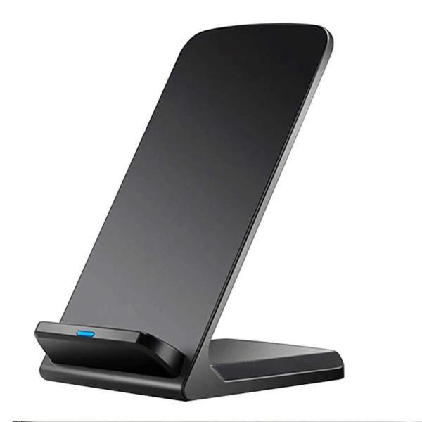横置き・縦置きに対応のワイヤレス充電スタンド。ワイヤレスなのに最大15W出力のハイパワー。充電状況を知らせてくれるLEDインジケーター搭載。