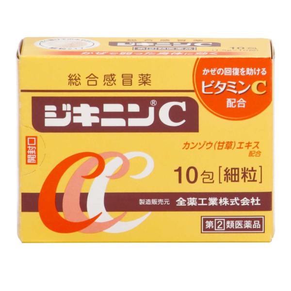 ジキニンＣは、アセトアミノフェン、甘草（カンゾウ）エキス、ジヒドロコデインリン酸塩を基本として、さらにビタミンCなどを配合した、すぐれた効きめの総合感冒薬です。●解熱、鎮痛、鎮咳、去痰、抗炎症成分などをバランスよく配合することにより、頭痛、...